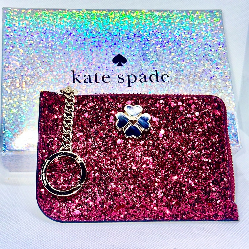 ❤️NWT Kate Spade Perfect Valentine’s Day Gift GLITTER BLACK CHERRY Odette Med